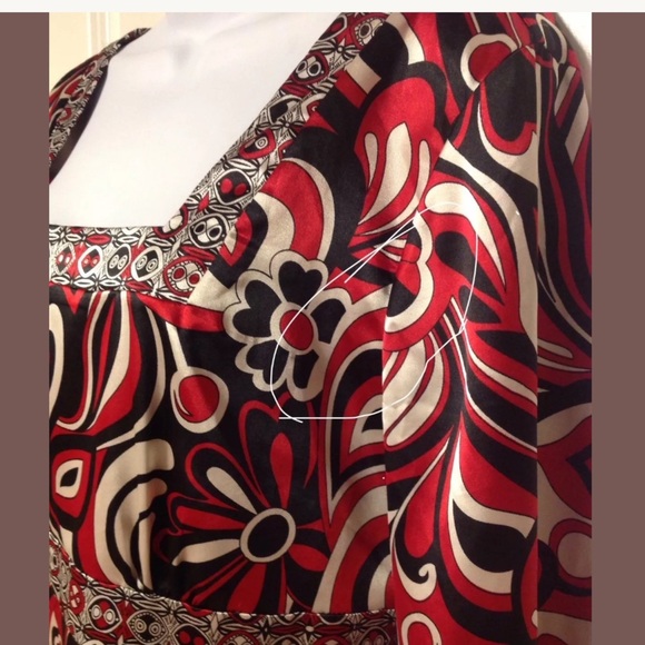 Notations Red Bell Sleeve Adjustable Tunic Top M - Picture 8 of 8